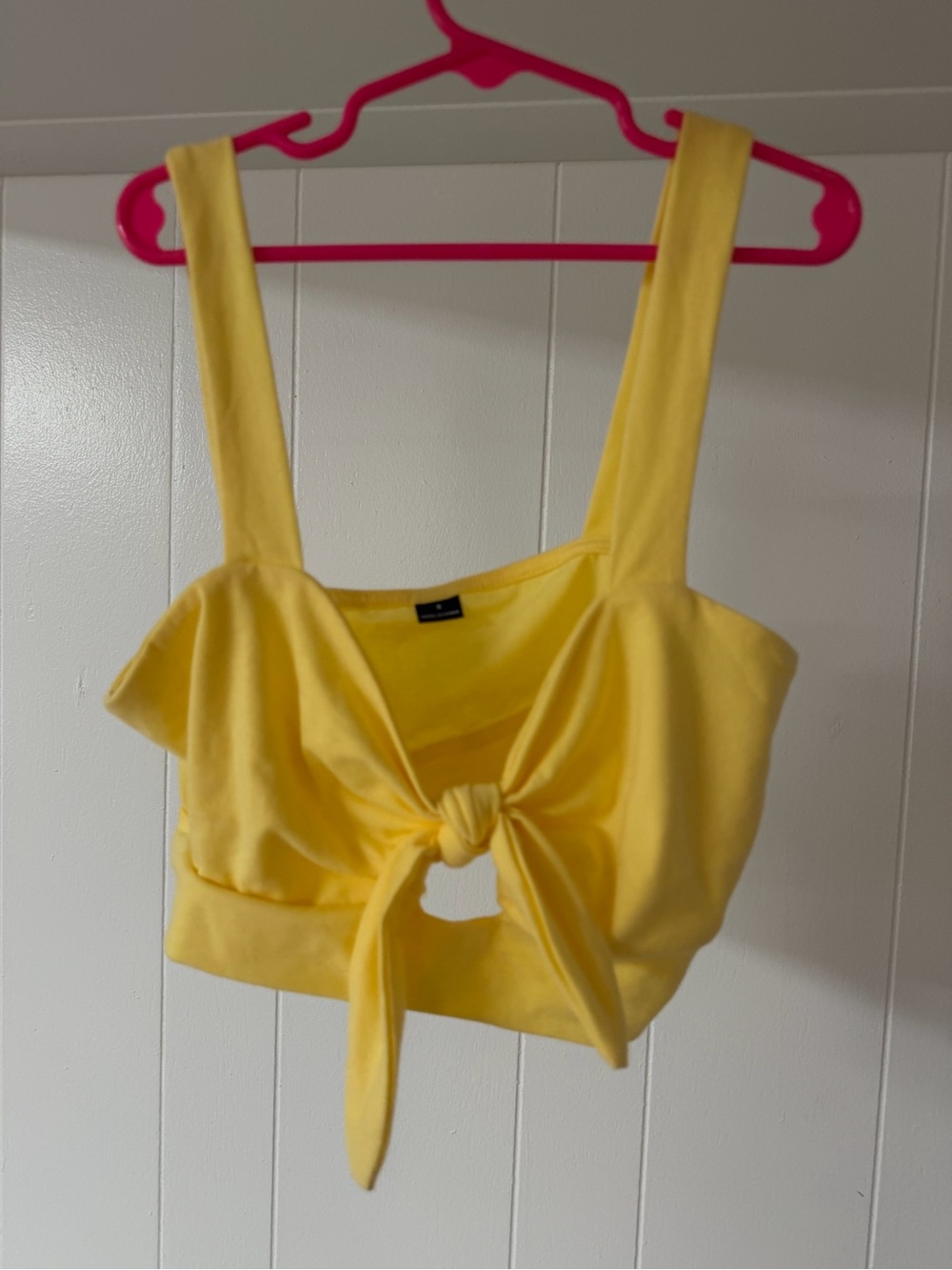 Yellow Tie-Front Crop Top - Women